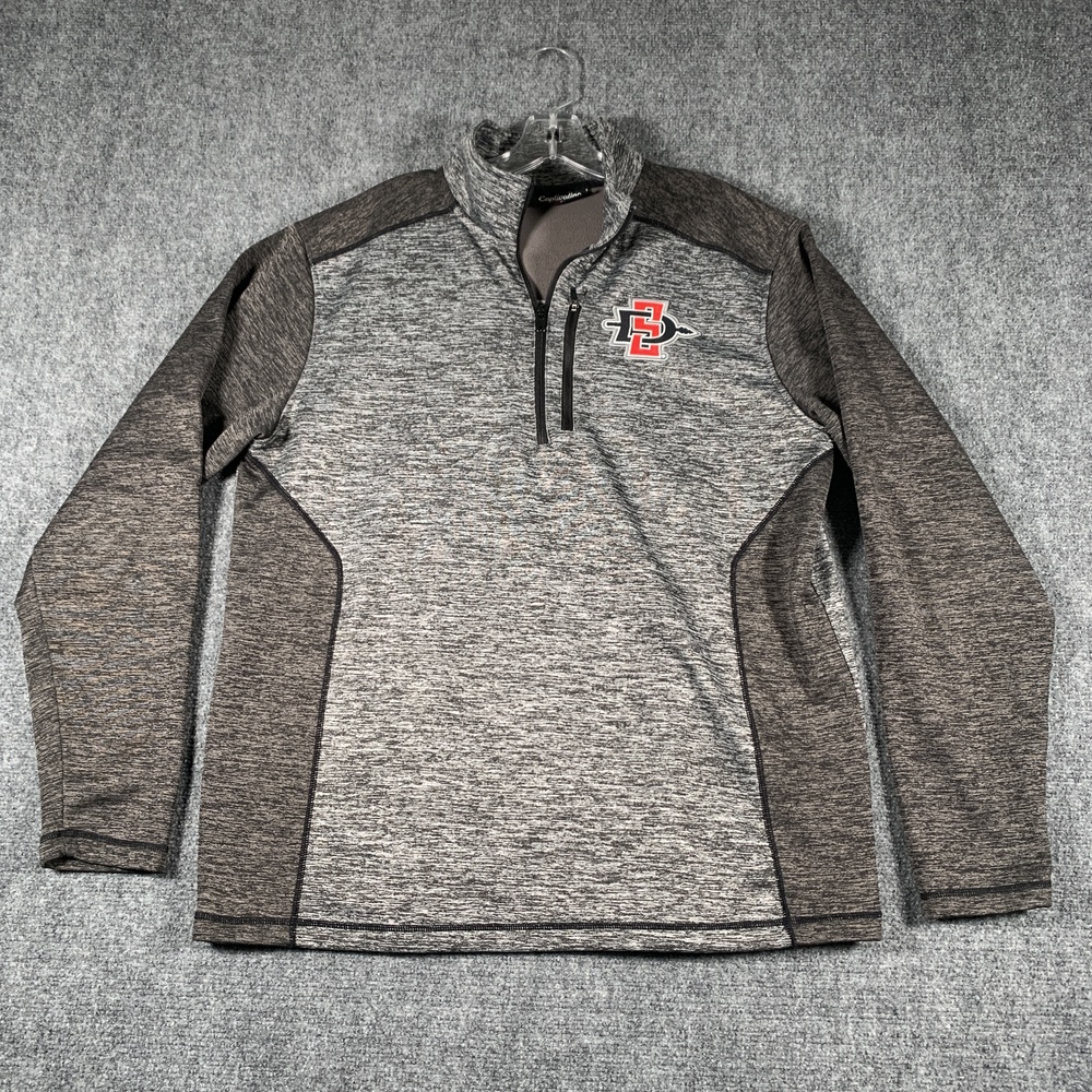 San Diego State Aztecs Sweatshirt Mens Large Gray 1/4 Zip Captivating Apparel